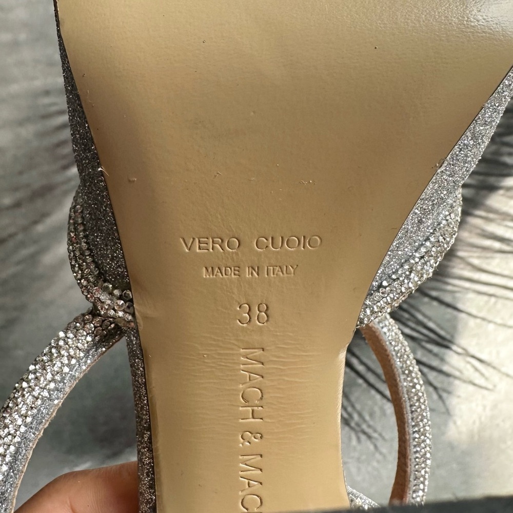 🌺MACH & MACH 🌺 Double Bow Platform Pump Silver Glitter Size: 38 - Picture 15 of 15